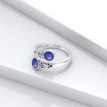 wholesale Sterling Silver Lapis Lazuli Vintage Floral Adjustable Ring, Size 8, 5.3mm Stone, Gift for Women-0-1