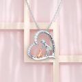 wholesale 925 Sterling Silver Heart-Shaped Girl and Puppy Love Forever Pendant Necklace-0-2