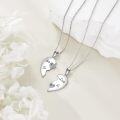 wholesale 925 Sterling Silver Big Sis Little Sis Heart Pendant Necklaces for Sisters Matching Jewelry Set-0-4