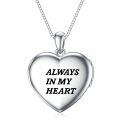 TOUPOP Sterling Silver Rose Heart Locket Pendant Necklace Gift Always In My Heart-0-3