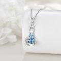 wholesale 925 Sterling Silver Blue Opal Lighthouse Pendant Necklace for Women Gifts-0-4