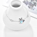 wholesale 925 Sterling Silver Raccoon Bracelet with Moonstone for Women Daughter Her Adjustable s-0-2