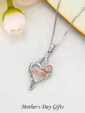 TOUPOP Sterling Silver I Love You Forever Mom Heart Pendant Jewelry Gifts-0-3
