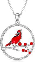 wholesale Mothers Day Gifts For Mom Cardinal Necklace For Women Sterling Silver Red Bird Cardinal Pendant Necklace Memorial Jewelry Gifts For Women Friends -0-0