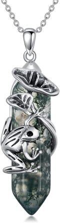 wholesale  Sterling Silver Quartz Frog Pendant Necklace Gift for Women Mom -0-48