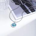 wholesale  Turquoise Stone Compass Pendant Necklace with 925 Sterling Silver Chain-0-2