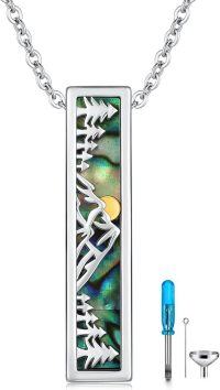 wholesale 925 Sterling Silver Abalone Shell Tree of Life Urn Keepsake Pendant Necklace for Ashes-Mountains