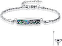wholesale Sterling Silver Abalone Shell Urn Bracelet for Ashes Women Men Pet Memorial-Dragonfly