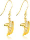 wholesale 925 Sterling Silver Banana Shape CZ Drop Earring for Women Gift-0-0