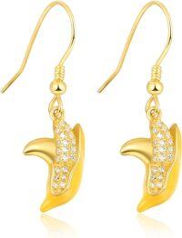wholesale 925 Sterling Silver Banana Shape CZ Drop Earring for Women Gift-Yellow Banana