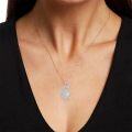 wholesale 925 Sterling Silver Blue Moonstone Sun & Crescent Moon Pendant Necklace-0-3