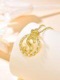 wholesale  925 Sterling Silver & Cubic Zirconia Crown Initial Necklace with Zirconia Stones - Regal Women's Letter Pendant Jewelry Gift-0-1