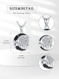 wholesale 925 Sterling Silver Black Onyx Tree of Life Crescent Moon Pendant Necklace for Women-0-1