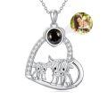 wholesale 925 Sterling Silver 925 Black Agate Highland Cow Heart Pendant Necklace Scottish Style s for Women and Girls-0-0