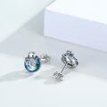 wholesale 925 Sterling Silver Blue Crystal Octopus Stud Earrings-0-1