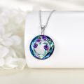 wholesale 925 Sterling Silver Purple Tulips Necklace with Moonstone and Crystal Cross Flower Jewelry for Mother's Day Gifts-0-3