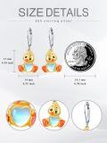 wholesale 925 Sterling Silver Adorable Duck Earrings Wholesale With Heart Charm And Rainbow Glow Design-0-3