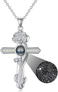 wholesale 925 Sterling Silver 12 Month Birthstone Flower Necklace  Char-08-Aug-Poppy+Photo-08-August-Poppy