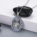 wholesale 925 Sterling Silver Patron Saint Medal Pendant Necklace for Men (2 5mm 22 +2 Rolo Chain)-0-4