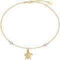 wholesale 14K Gold Chain with Pearl and Sea Turtle Charm Ankle Anklet for Women-0-0