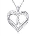 TOUPOP Sterling Silver Heart Initial A-Z Letter Pendant Necklace Gift-0-0