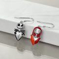 wholesale TOUPOP Jack Skellington And Sally Earrings Sterling Silver Skull Earrings Nightmare Earrings -0-2