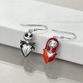 TOUPOP Sterling Silver Skull Earrings Jack Skellington And Sally Nightmare-0-2