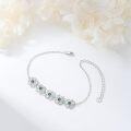 wholesale 925 Sterling Silver Green Crystal Flower Bracelet for Women-0-1