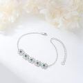 wholesale 925 Sterling Silver Green Flower Bracelet Elegant Design-0-1