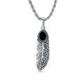 wholesale 925 Sterling Silver Turquoise Feather Pendant Necklace Vintage Rope Chain Jewelry-0-0