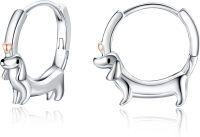 wholesale 925 Sterling Silver Dog Huggie Hoop Earrings Gift for Women-Dachshund