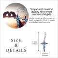 wholesale 925 Sterling Silver Blue & Purple Cross Dangle Earrings s for Women-0-2