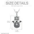 wholesale 925 Sterling Silver Hamsa Tree of Life Viking Lion Pendant Necklace-0-3