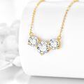 wholesale 14K Gold Chain with Round Cut Moissanites - Elegant  for Her (3 Stones)-0-2