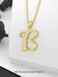 TOUPOP 14K Gold Moissanite Initial Letter Pendant Necklace-0-3