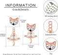 wholesale 925 Sterling Silver Hypoallergenic Yoga Fox Stud Earrings for Women Girls-0-4