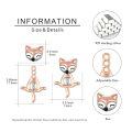 wholesale 925 Sterling Silver Hypoallergenic Yoga Fox Stud Earrings for Women Girls-0-4