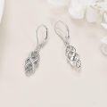 wholesale 925 Sterling Silver Black and White Opal Celtic Knot Drop Earrings with Leverbacks for Women-0-21