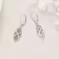 wholesale 925 Sterling Silver Black and White Opal Celtic Knot Drop Earrings Wholesale with Leverbacks for Women-0-21