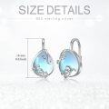 wholesale 925 Sterling Silver Blue Moonstone Teardrop Leverback Earrings for Sensitive Ears-0-3