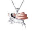 wholesale 925 Sterling Silver Superhero Flying Pig Rose Gold Cape Pendant Necklace For Women-0-0