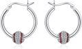 wholesale Nickel-Free 925 Sterling Silver Baseball Hoop Earrings for Women, Hypoallergenic Lightweight Sport Jewelry Gift for Fans Players Mom Sister-0-0