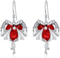 wholesale 925 Sterling Silver Birthstone Dragon Dangle Earrings for Women (Jan Dec)-July