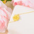 wholesale 14K Gold  Sunflower Charm Anklet for Women - Adjustable Chain Beach Foot s-0-3