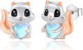 wholesale 925 Sterling Silver Squirrel Heart Moonstone Stud Earrings for Women - Hypoallergenic Gift-0-0
