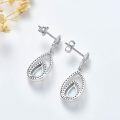 wholesale 925 Sterling Silver Teardrop Opal & Cubic Zirconia Drop Earrings - Elegant s for Her-0-3