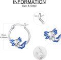 wholesale 925 Sterling Silver Blue Axolotl Hoop Earrings - Cute Animal Jewelry for Women Girls-0-2