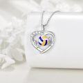 wholesale 925 Sterling Silver Volleyball Heartbeat Pendant Necklace  for Women-0-2