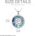 wholesale TOUPOP Wave Sea Turtle Necklace For Women Sterling Silver Blue Circle Crystal Pendant Necklaces For Her Jewelry Birthday Anniversary Christmas -0-2