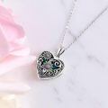 wholesale 925 Sterling Silver Heart Shaped Photo Locket Pendant Necklaces for Women Gift Ideas-0-1